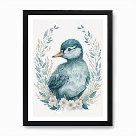 Cute Floral Duck Painting (1) 1 Art Print