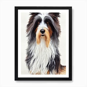 Bearded Collie 4 Watercolour Dog Art Print