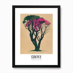 Ebony Tree Colourful Illustration 2 Poster Art Print