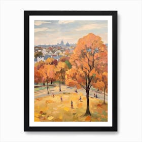 Autumn City Park Painting Primrose Hill London 1 Art Print