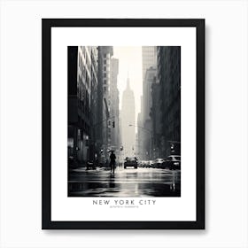 Poster Of New York City, Black And White Analogue Photograph 2 Art Print