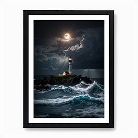Eclipse Lighthouse Print Art Print
