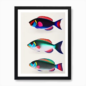 Clown Triggerfish Vintage Poster Art Print