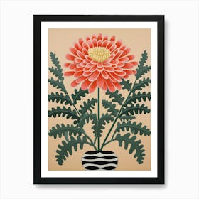 Flower Motif Painting Chrysanthemum 1 Art Print