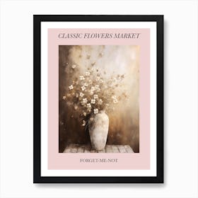 Classic Flowers Market  Forget Me Not Floral Poster 4 Art Print