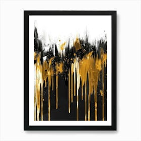 Gold And Black Abstract Painting 127 Art Print