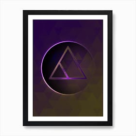 Geometric Neon Glyph Abstract on Jewel Tone Triangle Pattern 210 Art Print