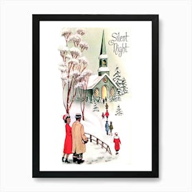 Going To The Church On A Christmas Silent Night Art Print