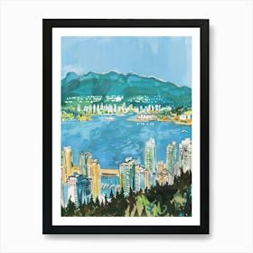 Travel Poster Happy Places Vancouver 1 Art Print