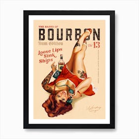 Babes Of Bourbon Vol 13 Loose Lips Sink Ships Art Print