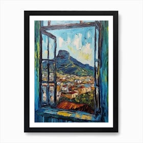 Window View Of Cape Town In The Style Of Expressionism 1 Art Print