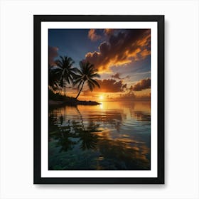 Sunset On A Tropical Island 1 Art Print