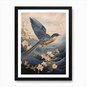 Eastern Bluebird 2 Gold Detail Painting Art Print