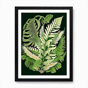 Bracken Fern Wildflower Vintage Botanical 2 Art Print