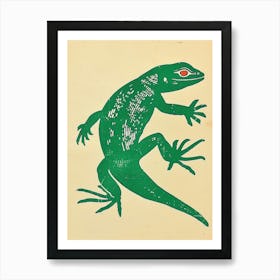 Forest Green Skinks Lizard Bold Block Colour 3 Art Print