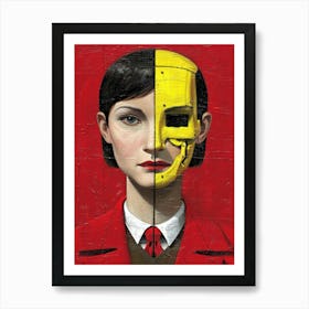 Woman With A Yellow Mask Art Print