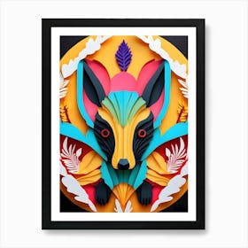 Fox Paper Art-Reimagined Art Print