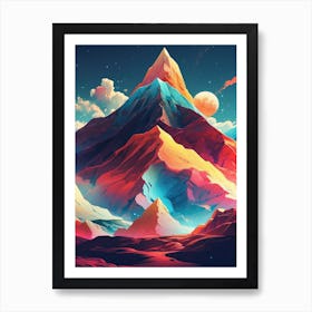 Abstract Mountain Landscape Art Print