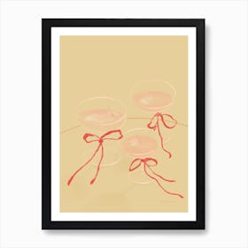 Cheers To Us, Three Glasses Of Champagne Art Print