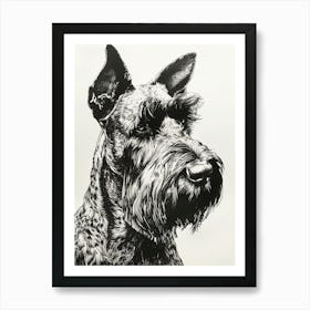 Giant Schnauzer Line Sketch 3 Art Print