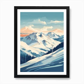 Whistler Blackcomb   British Columbia, Canada, Ski Resort Illustration 5 Simple Style Art Print