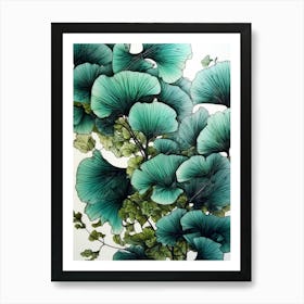 Ginko Biloba nature botanical art 2 Art Print