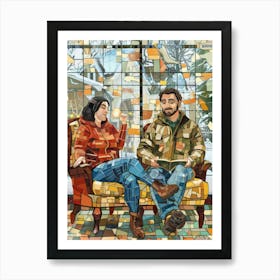 Two People Sitting On Chairs Art Print