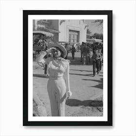 Rodeo Girl Performer Waiting For The Parade Which Will Open The San Angelo Fat Stock Show, San Angelo, Texas By Art Print