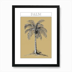 Palm Tree Minimalistic Drawing 2 Poster Art Print