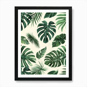 Tropical Leaves Seamless Pattern 2 Art Print