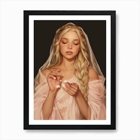 Girl With Long Hair Art Print