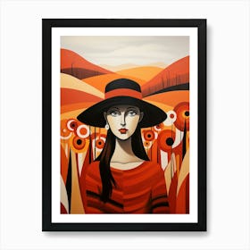 Woman In A Hat 5 Art Print