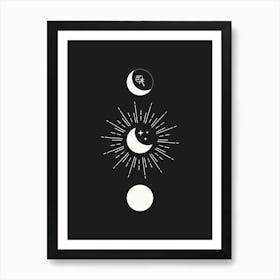 Black Moon Phases Art Print
