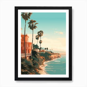 Laguna Beach California Mediterranean Style Illustration 1 Art Print