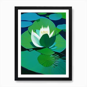 Water Lily Leaf Vibrant Inspired Art Print