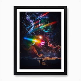 The Cosmic Of The Universe City Lights Art Print