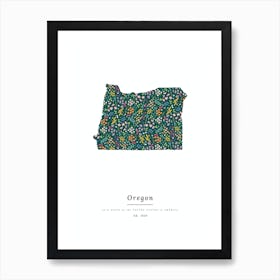 Oregon State | Wildflowers on Juniper Green Art Print