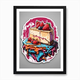 Cake With Berries Art Print