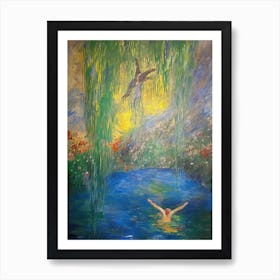 Diving In The Style Of Monet 1 Art Print