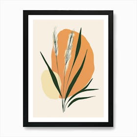 Grass Plant Minimalist Illustration 8 Art Print