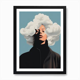 Woman With A Cloud On Her Head Art Print