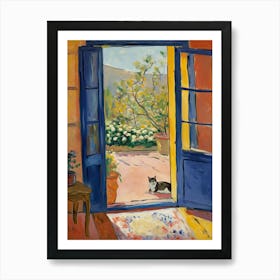 Open Window With Cat Matisse Style Tuscany Italy 4 Living Room Art print