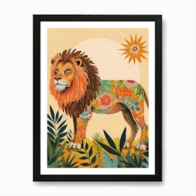 Barbary Lion Panthera Symbolic Imagery Illustration 1 Art Print