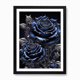 Blue Roses 1 Art Print