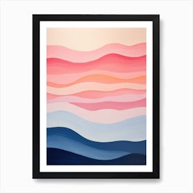 Pink And Blue Waves Art Print