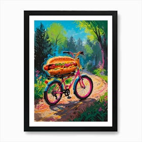 Hot Dog On A Bike 1 Art Print