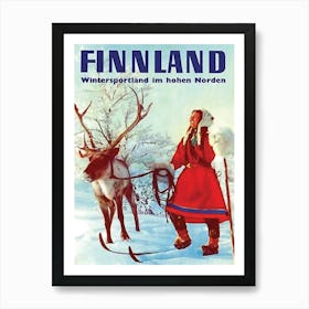 Finland, Hohen Norden, Travel Poster Art Print