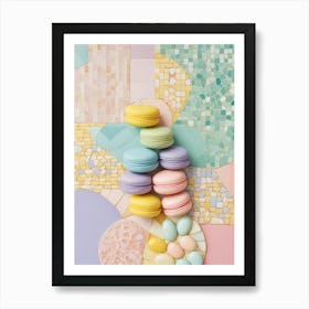 Pastel Macarons Mosaic Art Print