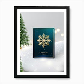 A High Definition Digital Render Of A Sleek Card Lit With Festive Light Dressed In Rich Holiday Co (6) Art Print