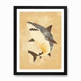 Muted Pastel Storybook Style Shark 1 Art Print